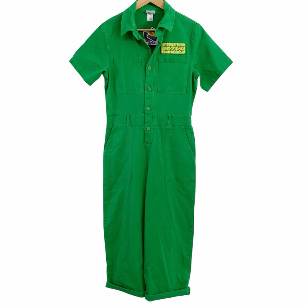 Pride Jumpsuit Green Boilersuit Coverall Gay All Day Short Sleeve Unisex XS
